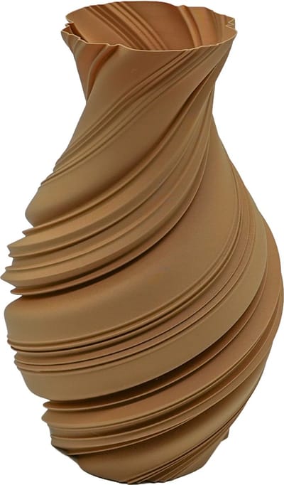 Flowy Japandi vaas - Decoratieve vaas - Mokka Bruin - 3d geprinte vaas – geschikt voor droogbloemen - 25CM