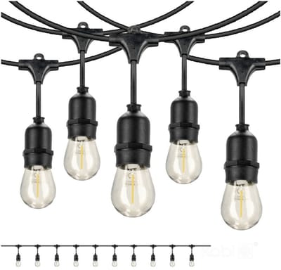Kobi - Prikkabel lichtslinger 10m - incl. 10x 1W E27 LED lamp