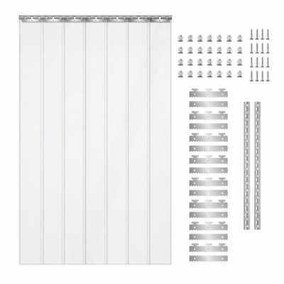 PVC Stripgordijn Transparant 203x91 cm – Deurgordijn met Montage Set – Isolerend, Winddicht & Geluidsdempend – Voor Magazijn, Winkel en Werkplaats