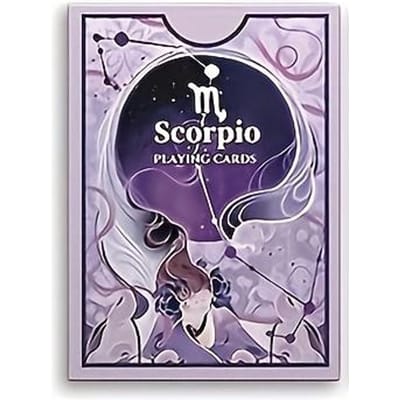 1 Paquet de Cartes à Jouer Motif Scorpion Cartes à Cœur Bleu, Jeu de Société Poker pour les Loisirs et le Divertissement Scorpio