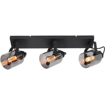 Freelight Fumoso plafondspot, lengte 61 cm, zwart/grijs, 3-lamps.