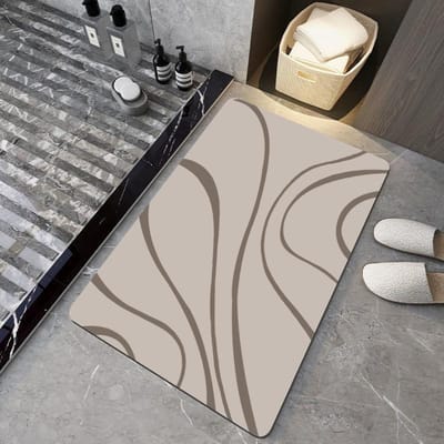 Eenvoudige Effen Kleur Siliconen Badkamer Voetmat Algen Modder Vloermat Vuilafstotend en Gemakkelijk te Onderhouden Badkamer Deurmat Waterabsorberende Voetmat 40*60cm