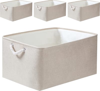 Stijlvolle Opvouwbare Stoffen Opbergdozen met Katoenen Handgrepen voor Diverse Opslagbehoeften