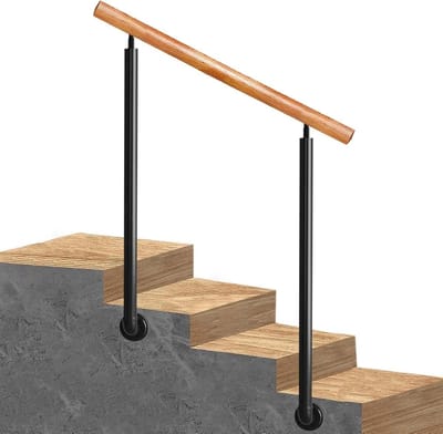 Trapleuning Dubbele Post - Veiligheidsoplossing - Veiligheid Verhoging - Zijmontage - 130cm - Zwart