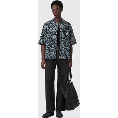 AllSaints Silesia Leo Ss Shirt Soft Ash Grey Taglia: XS | Camicie Casual Outlet | Uomo | Grigio