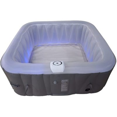 Vierkante 4-persoons opblaasbare spa - Sunspa - Inclusief LED hoofdband - Afmetingen : 155 x 155 cm