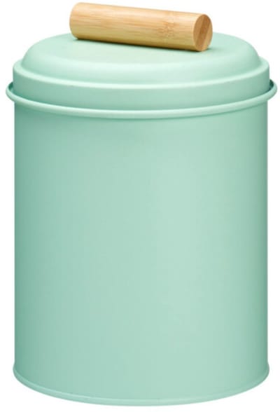 Excellent Houseware Voorraadpot / koekjes bewaarblik Bart - 14 x 20 cm - metaal - mintgroen - keuken voorraadpotten