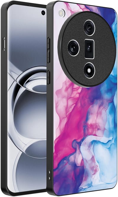 Smartphonica Telefoonhoesje Geschikt voor Oppo Find X7 met Roze Blauw Marmer Opdruk - TPU Backcover Case Rose Blue Marble Design geschikt voor Oppo Find X7