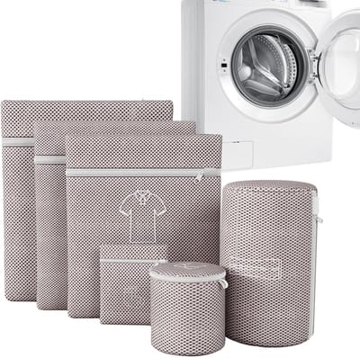 Wasnetten voor Kleding - Wasmachinezakken Kledingbescherming - Kleding Sorteren en Beschermen - Verdikt Anti-Knoop Ontwerp - 6 stuks - Grijs