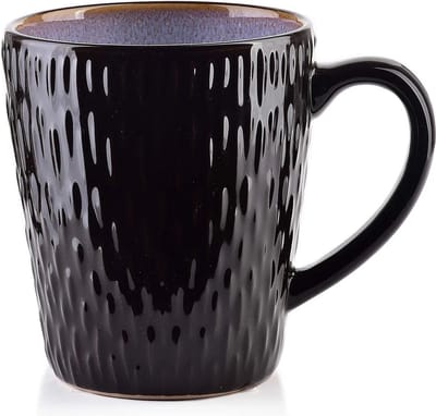 Affekdesign - Set van 4 mokken/bekers/koppen - 420 ml Zwart/grijs