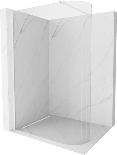 Mexen Kioto-R ronde inloopdouchewand 80 x 200 , transparant 8 mm, wit - 800-080-101-20-06