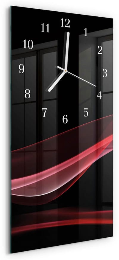 Tulup Wandklok - Abstractie Wandklok Glas Decoratie - 30x60 cm - Veelkleurig Gekleurde Glazen Klok - Witte Handen - Rechthoekige Wandklok - Moderne Wandklok Glas - Wandklok Glas Decoratie