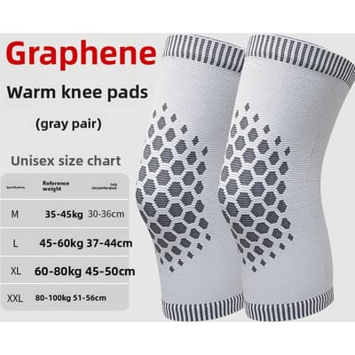 Graphene Kniebeschermers voor Ouderen Alledaagse Constante Warmte Pijnverlichting bij Artritis Bescherming bij Wintersport Beperkte Aanbieding Beste Prijs gray