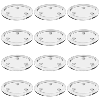 Dailygoods - Doorzichtig Glazen Pilaar Stomp Kaars Platen - Votief Theelichten Kaarsen Houder Set - 12 Stuks - Transparant - Ideaal voor Bruiloften en...