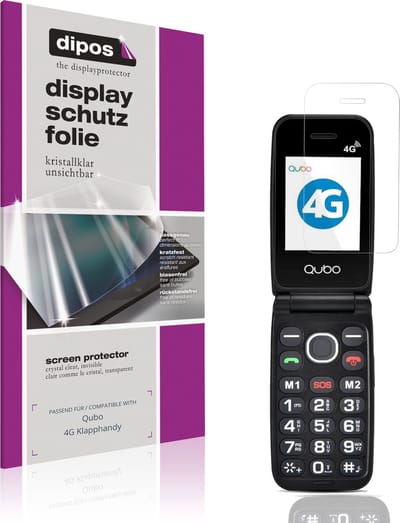 dipos – 4x Beschermfolie geschikt voor Qubo 4G Klapphandy | Krasbestendige & heldere Screenprotector Ultra-Thin