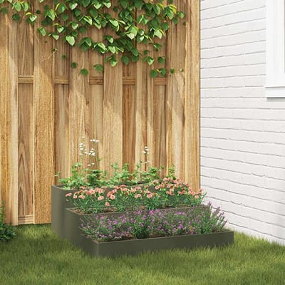 vidaXL - Plantenbak - Olijf - Groen - 90 - x - 90 - x - 35 - cm - Koudgewalst - staal