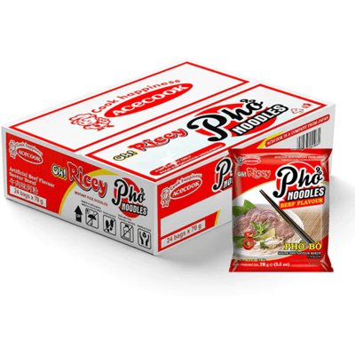 ACECOOK Oh! Ricey instant rijstnoedels met rundvleessmaak 24 x 70 g