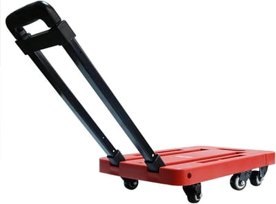 Opvouwbare steekwagen - Vouwwagen trolley - Zware lasten verplaatsen - Uitschuifbare basis - 150 kg draagvermogen - Rood