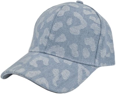 styleBREAKER Baseball Cap Jeans met luipaardpatroon, pet met 6 panelen van katoen, verstelbaar, uniseks baseballcap dierenprint voor sport en vrije tijd