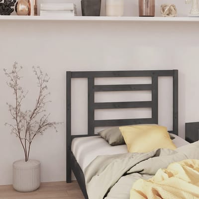 vidaXL - Hoofdbord - 106x4x100 - cm - massief - grenenhout - grijs