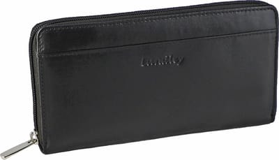 Landley Leren Dames Rits Portemonnee - Zip Around Portefeuille voor Vrouwen - Rits rondom - Soepel Nappa Leer - Zwart