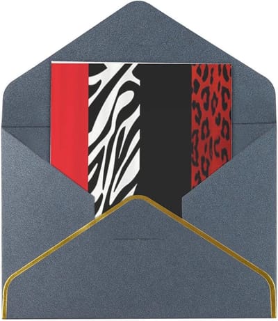 Wenskaarten Set - Dierlijke Print Kaarten - Berichten Versturen - Parelpapier Glans - 45x6 Inch - Zwart