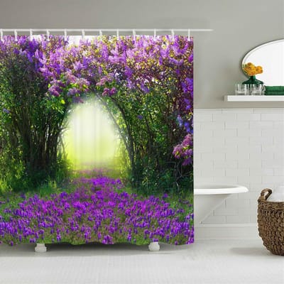 Hoge Kwaliteit Wasbaar Douchegordijn Natuurlandschap 3D Waterdichte Stof Badkamer Decor Groot 240X180 Bedrukt Douchegordijn W90xH180cm