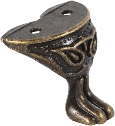 Vintage Hoekbeschermers voor Sieradenkisten, 4 Stuks, Antiek Messing, Decoratieve Meubelhoeken, 29mm x 27mm, Duurzaam en Stijlvol