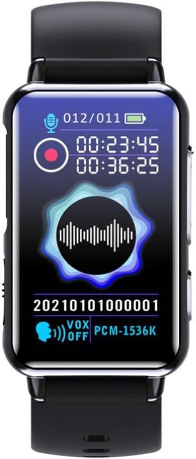 Digitale Opname Armband - Spraakrecorder Horloge - Less Verwerken - Intelligente Ruisreductie - 32 GB Opslag - Zwart
