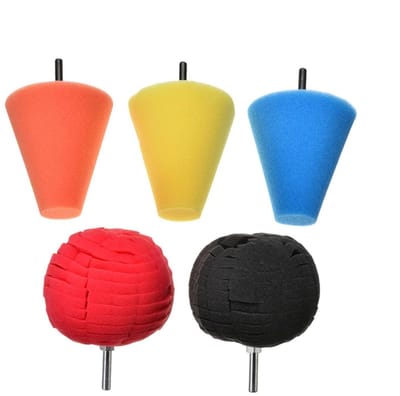 Polijstkussens Set - Spons Pads - Auto Onderhoud - Wasbaar Herbruikbaar - 5 Stuks - Zwart