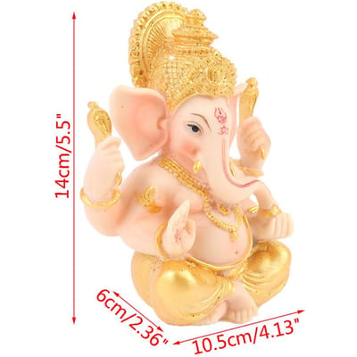Gouden Heer Ganesha Boeddhabeeld Olifant God Sculpturen Ganesh Beeldjes beige