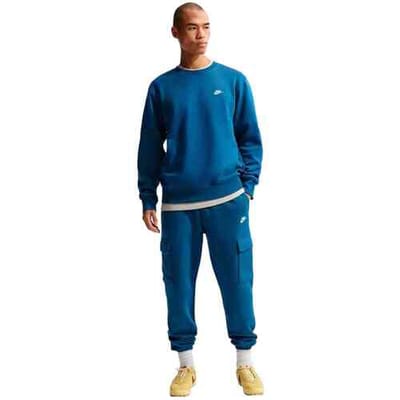 NIKE - club men's fleece crew - Sweater heren - Blauw
