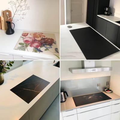 Inductie beschermer 78x52 - afdekplaat inductie mat - Dietrix Kookplaat beschermer - DELUXE - Beton - Stenen kleur