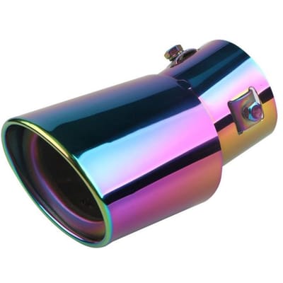 Auto Uitlaatpijp Roestvrij Staal Roestvrij Universele Uitlaat Eindsierstuk voor 5.3cm tot 3.8cm Pijp Colorful Bend Type