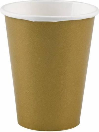 Gouden Partybekers 250ml - 8 Stuks