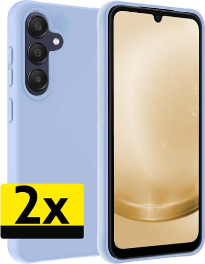 Hoesje - 2 Stuks - Geschikt voor Samsung Galaxy A25 - Sterk & Shockproof - Case Siliconen - Back Cover - Telefoon Hoes - Telefoonhoesjes - Lichtblauw