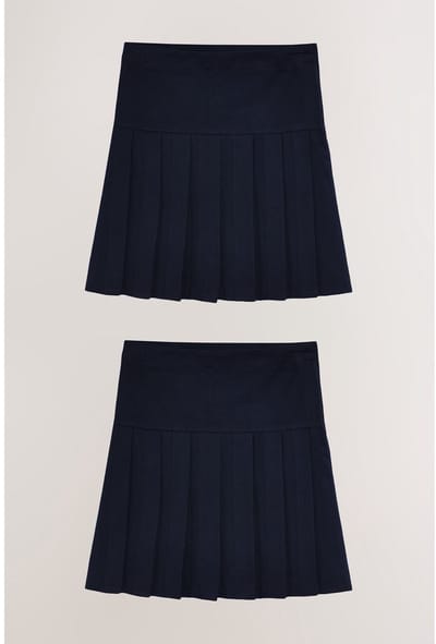Next - Meisjes - 2 Geplooide schoolrokken - Blauw