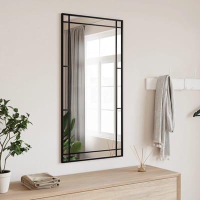vidaXL - Wandspiegel - rechthoekig - 50x100 - cm - ijzer - zwart