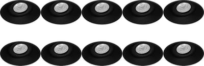 Spot Armatuur 10 Pack - Pragmi Nivas Pro - GU10 Inbouwspot - Rond - Zwart - Aluminium - Trimless - Kantelbaar - Ø150mm