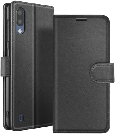 Zanae, Hoesje geschikt voor Galaxy M10 - Wallet Case & Magneetsluiting, Zwart
