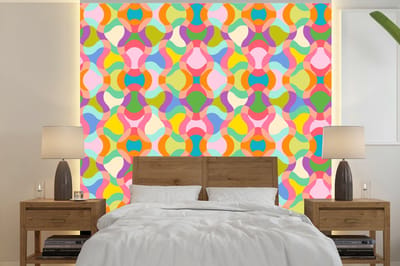 Behang - Fotobehang Design - Abstract - Kleuren - Retro - Breedte 240 cm x hoogte 240 cm