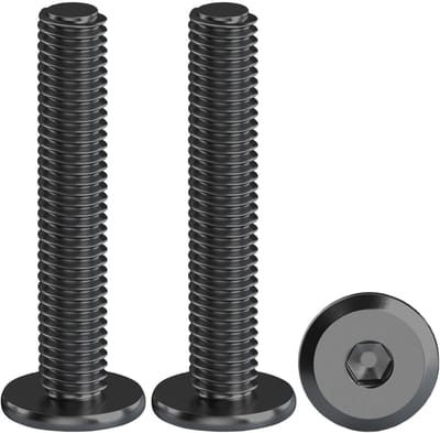20 Stuks M6 Hexagon Socket Schroeven met Platte Kop - RVS Zwart Geoxideerd voor Meubelassemblage en Houtbewerkingsprojecten