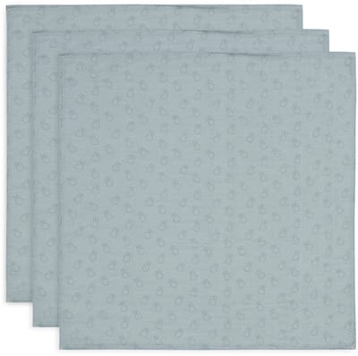 Jollein x Nijntje - Hydrofiele Doek Small 70x70cm - Spuugdoekjes - Zacht Katoen - 3 Stuks - Miffy Silhouettes Sea Green