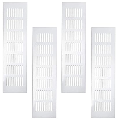 Ventilatieroosters 80 x 300 mm - Set van 4 Rechthoekige Ventilatiesleuven voor Kasten en Kledingkasten