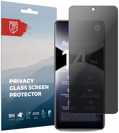 Rosso Privacy Screen Protector Geschikt voor de Xiaomi Poco X7 / Redmi Note 14 Pro 5G - 9H Gehard Glas - Case Friendly Tempered Glass - Eenvoudige Installatie