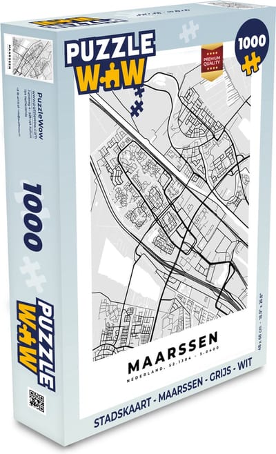 Puzzel Stadskaart - Maarssen - Grijs - Wit - Legpuzzel - Puzzel 1000 stukjes volwassenen - Plattegrond