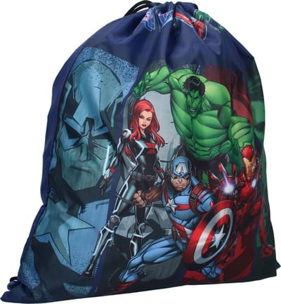 Gymtas / Trekkoordtas - Avengers United Forces - Romanoff/Hulk/Captain America/Iron Man - Donkerblauw - 44x37cm