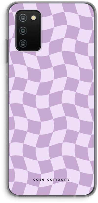 Case Company® - Hoesje geschikt voor Samsung Galaxy A03S hoesje - Grid Paars - Soft Cover Telefoonhoesje - Bescherming aan alle Kanten en Schermrand