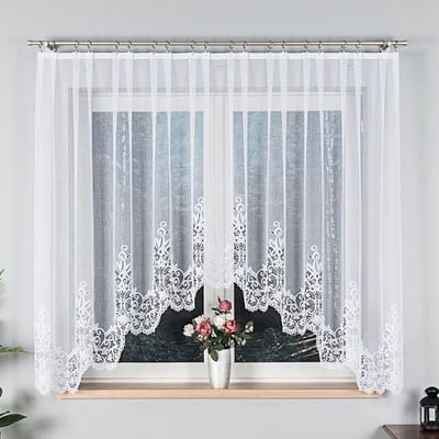 Markizeta Berenika - Jacquard Gordijn - 300x160 cm - Kleur Wit - Subtiel Elegant