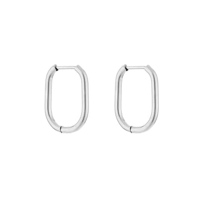 Bijoutheek Oorring Vierkant Hoop Zilver JE13549